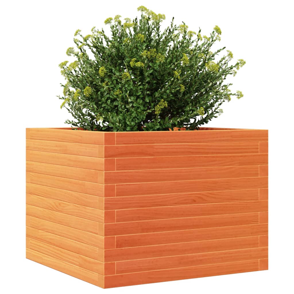 Garden Planter Wax Brown 60x60x46 cm Solid Wood Pine