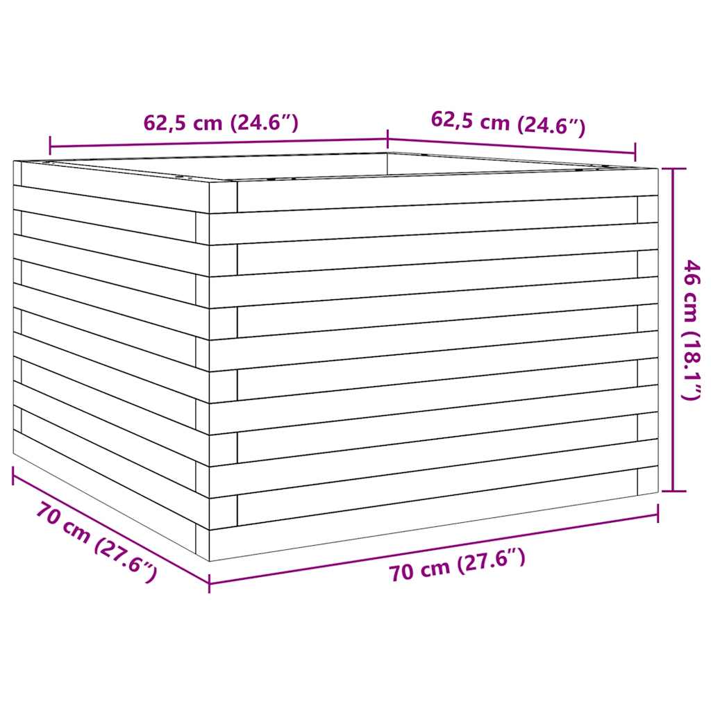 Garden Planter 70x70x46 cm Solid Wood Douglas