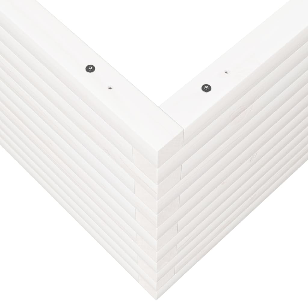 Garden Planter White 100x100x46 cm Solid Wood Pine