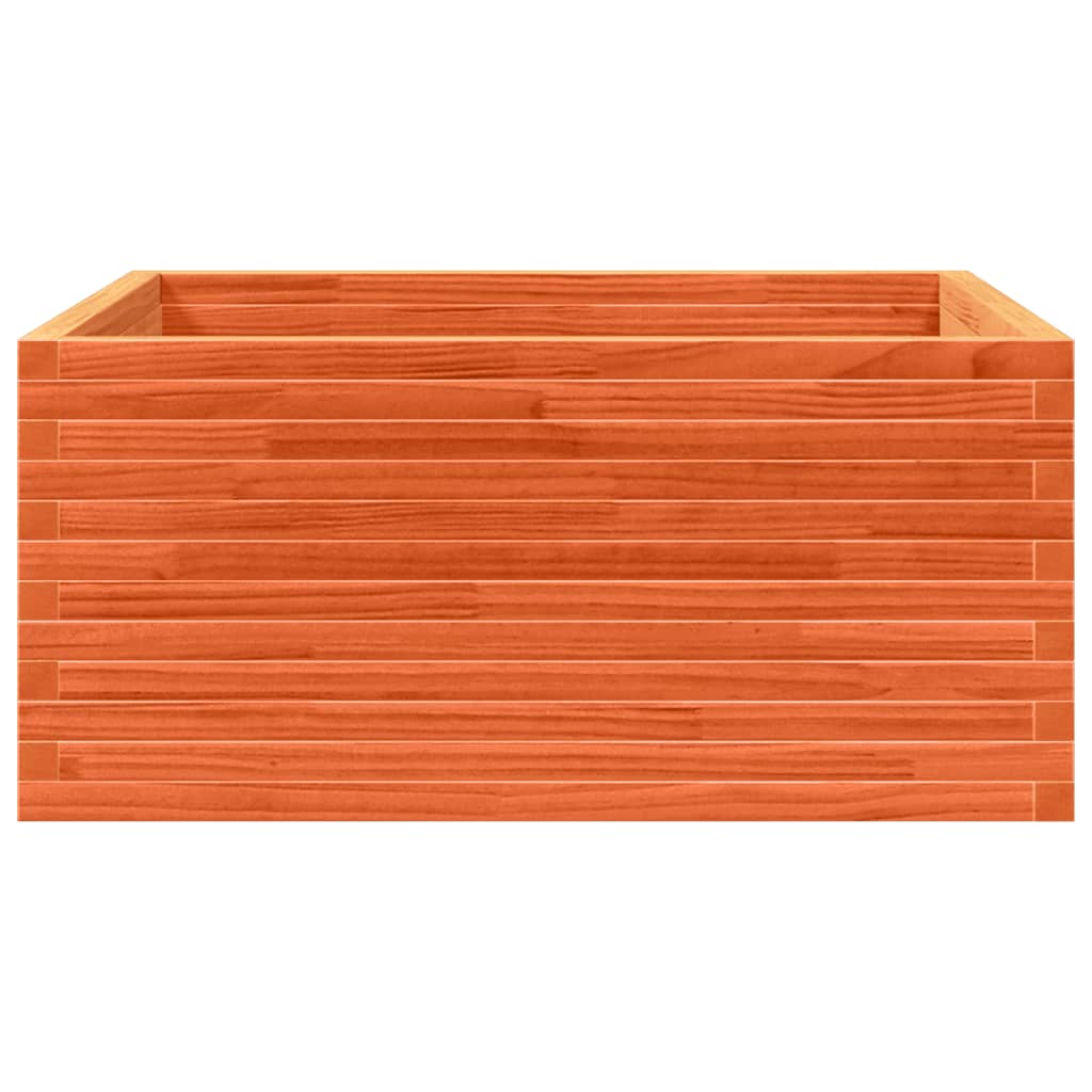 Garden Planter Wax Brown 100x100x46 cm Solid Wood Pine