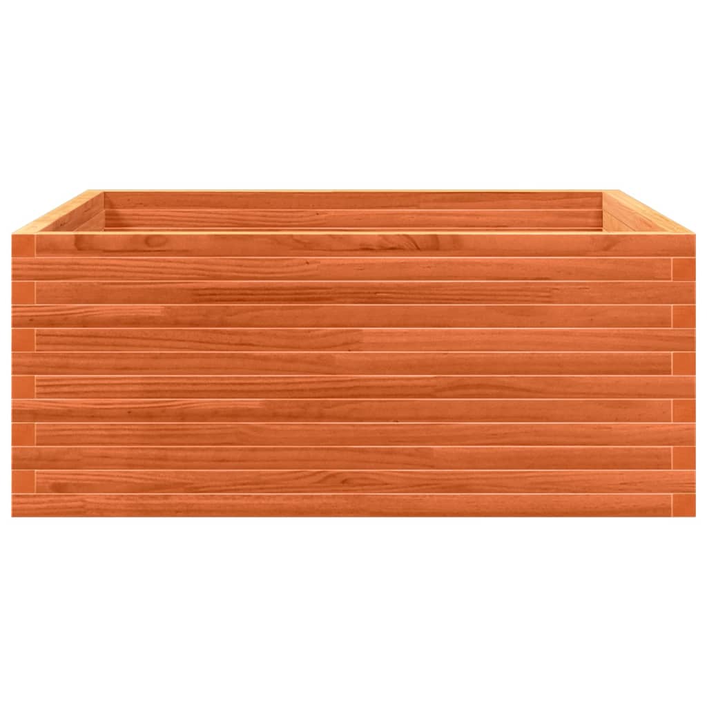 Garden Planter Wax Brown 110x110x46 cm Solid Wood Pine
