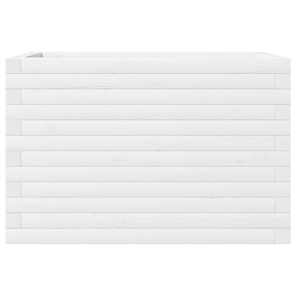 Garden Planter White 70x40x46 cm Solid Wood Pine