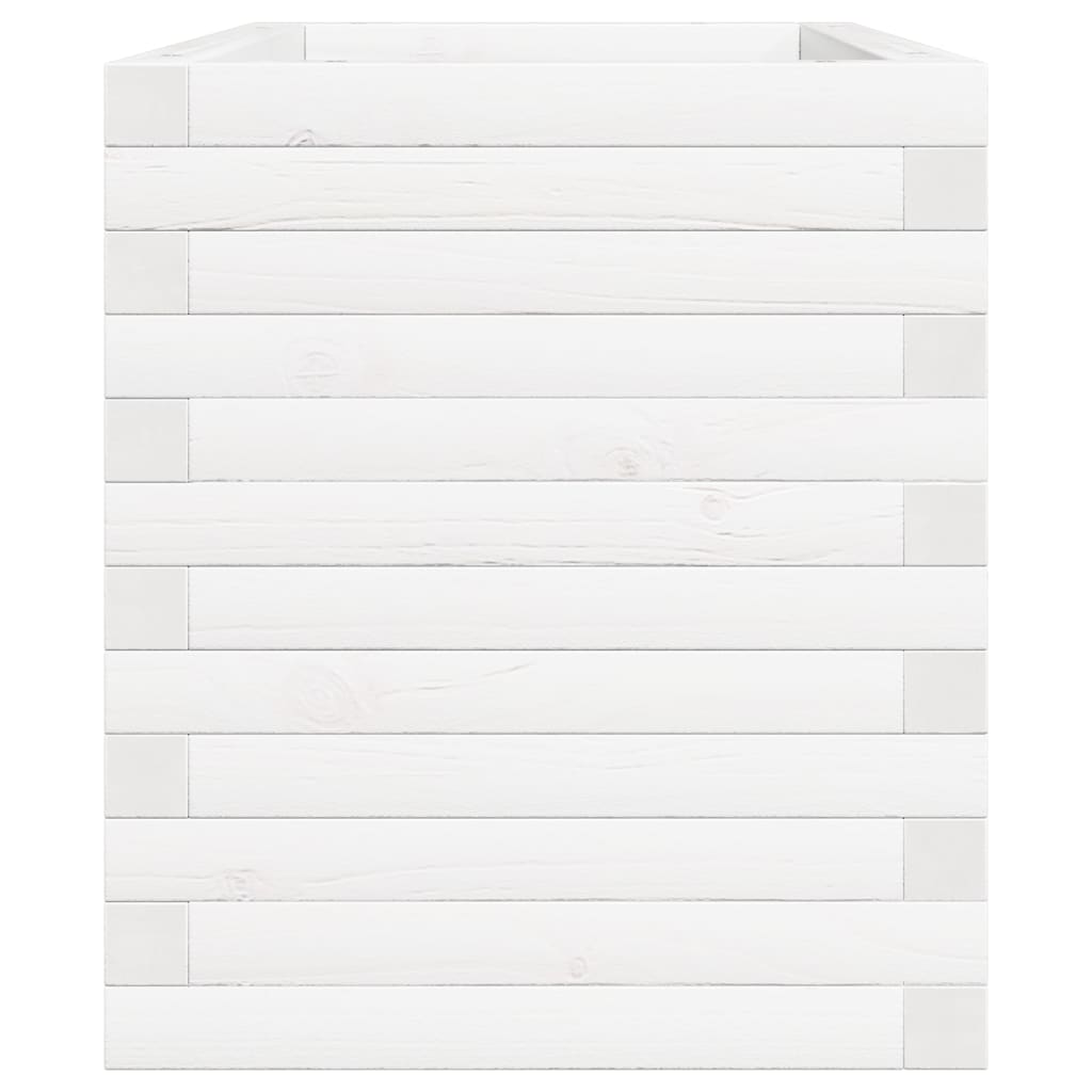 Garden Planter White 70x40x46 cm Solid Wood Pine