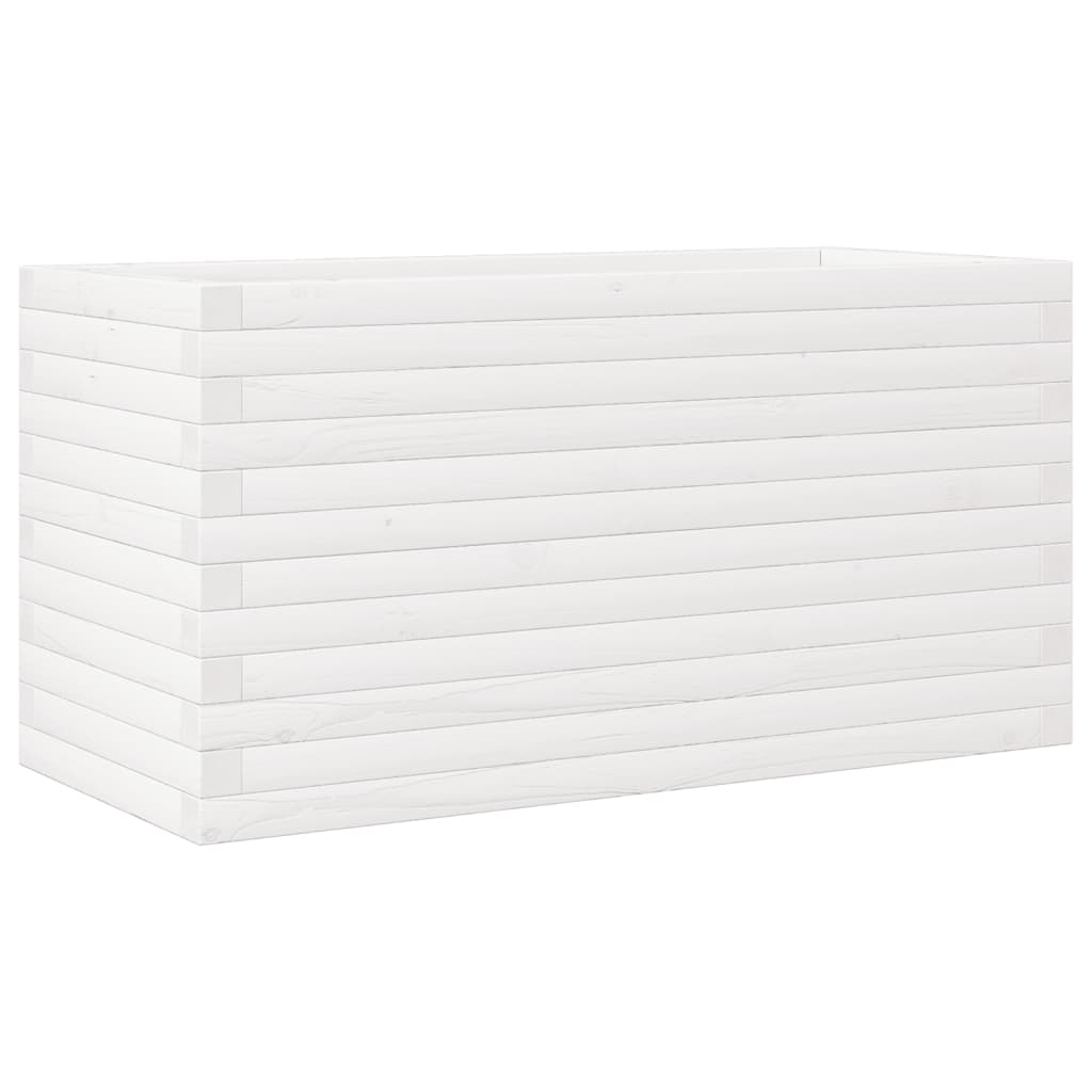 Garden Planter White 90x40x46 cm Solid Wood Pine