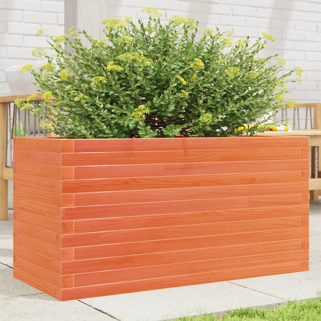 Garden Planter Wax Brown 90x40x46 cm Solid Wood Pine
