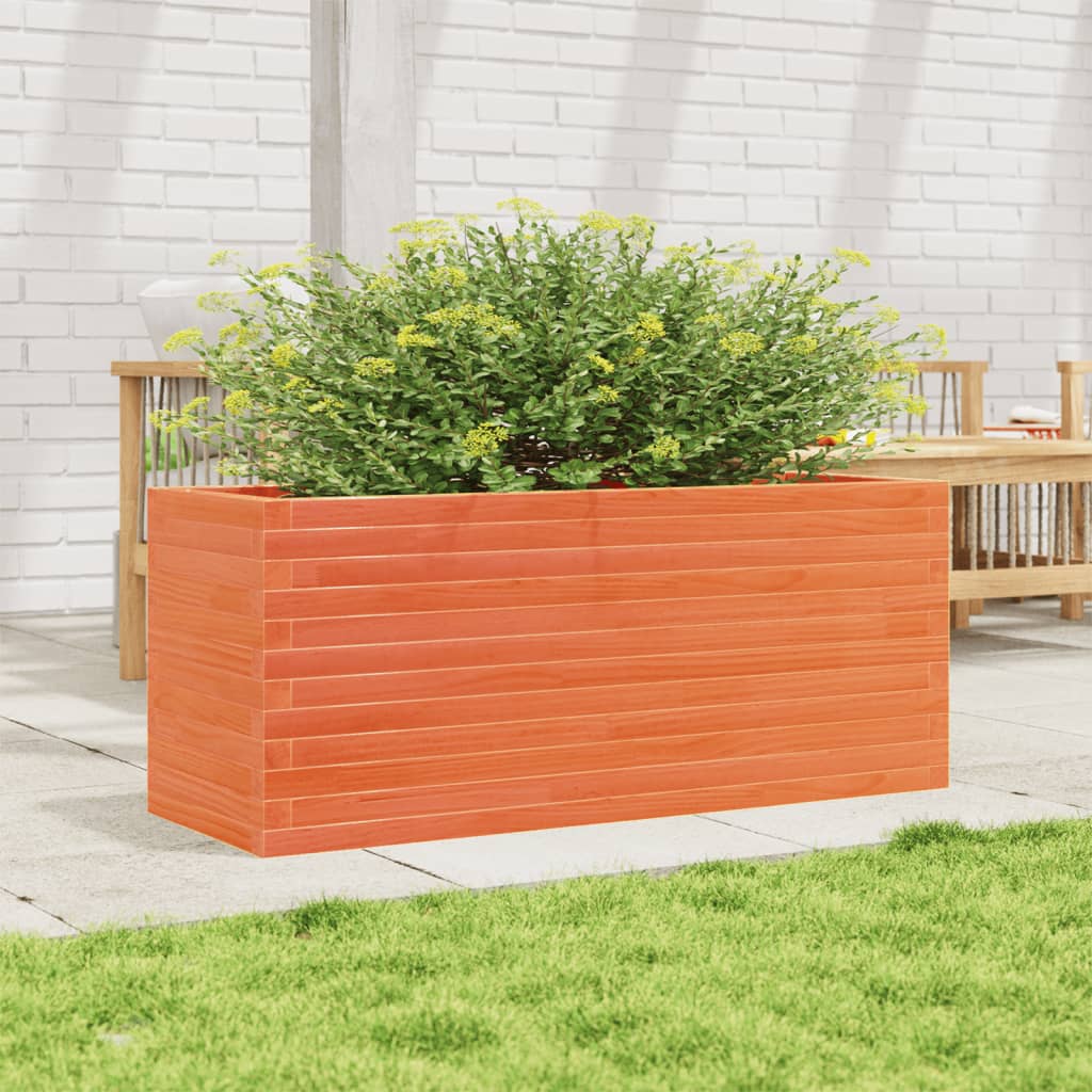 Garden Planter Wax Brown 110x40x46 cm Solid Wood Pine