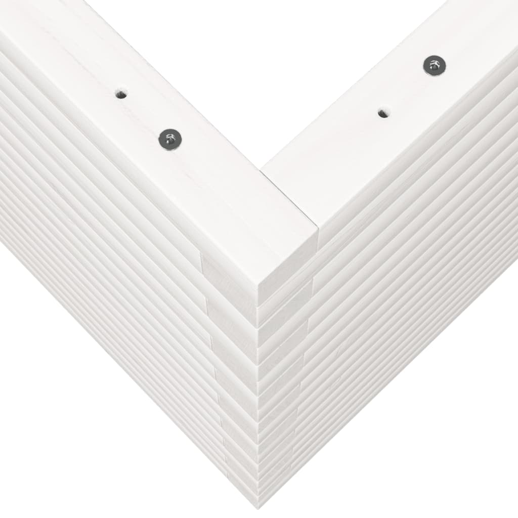 Garden Planter White 50x50x68.5 cm Solid Wood Pine