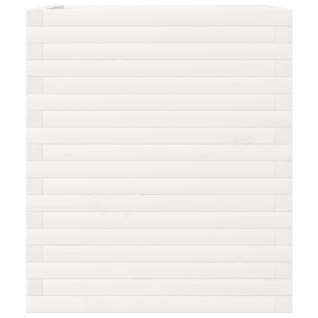 Garden Planter White 60x60x68.5 cm Solid Wood Pine