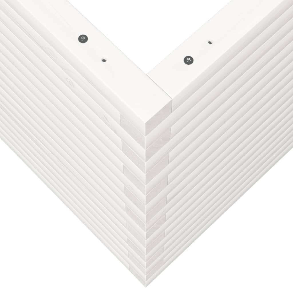 Garden Planter White 60x60x68.5 cm Solid Wood Pine
