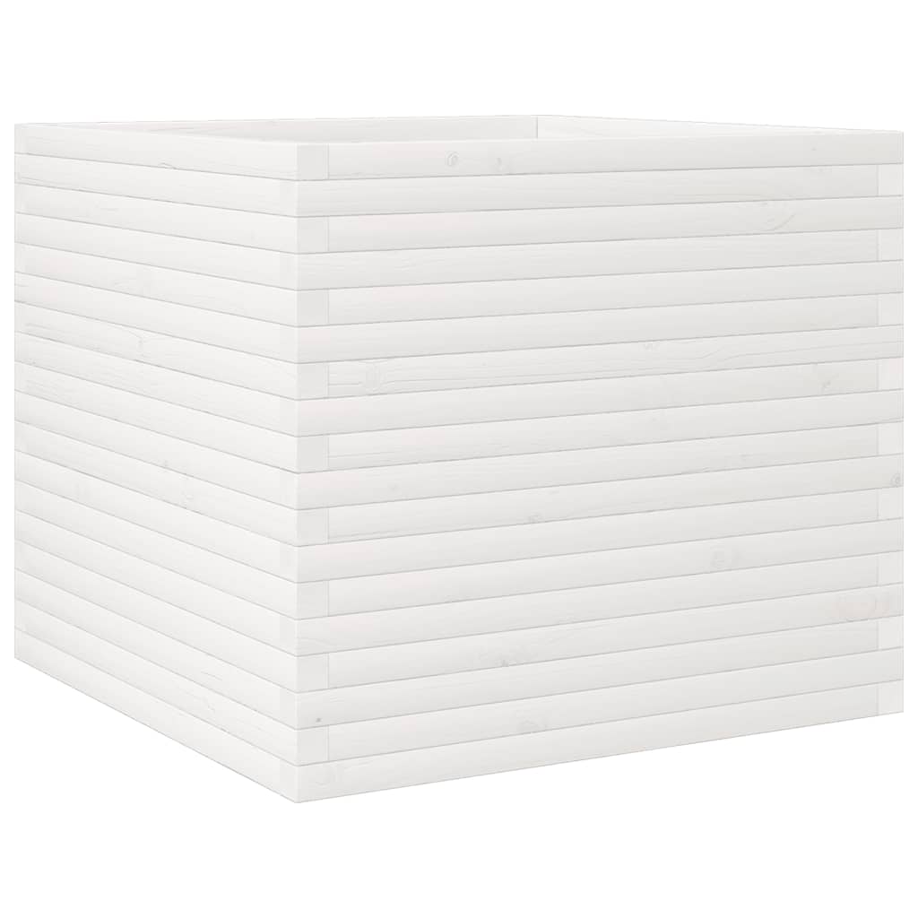 Garden Planter White 80x80x68.5 cm Solid Wood Pine