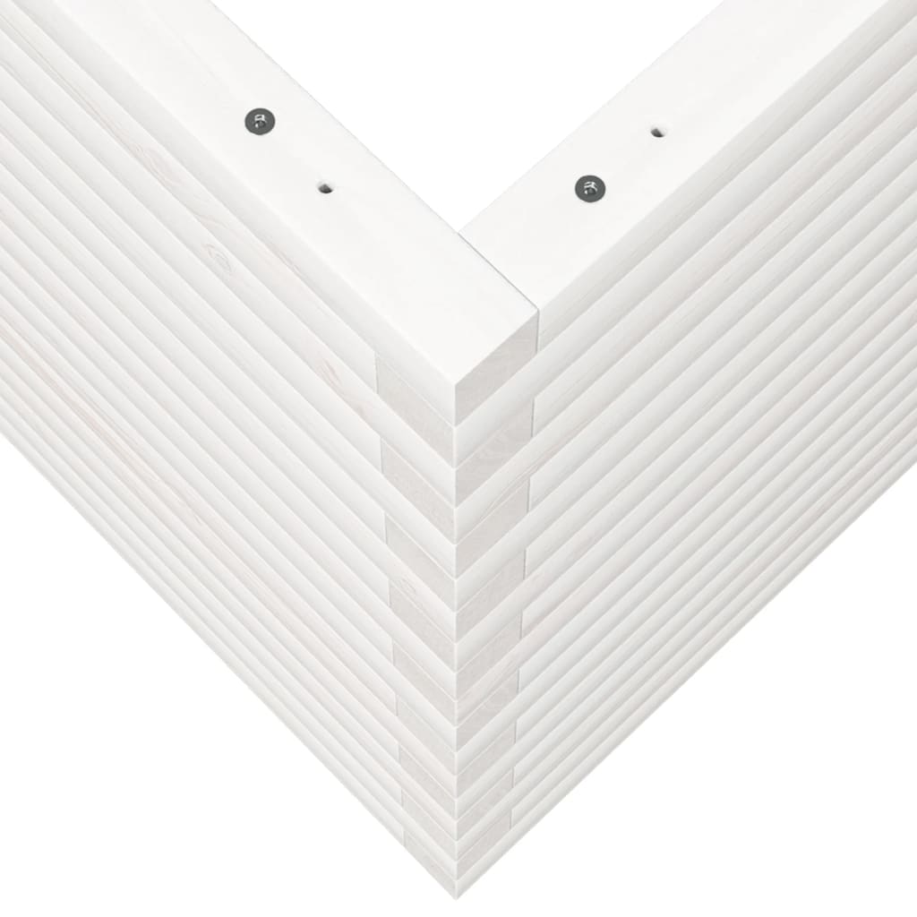 Garden Planter White 80x80x68.5 cm Solid Wood Pine