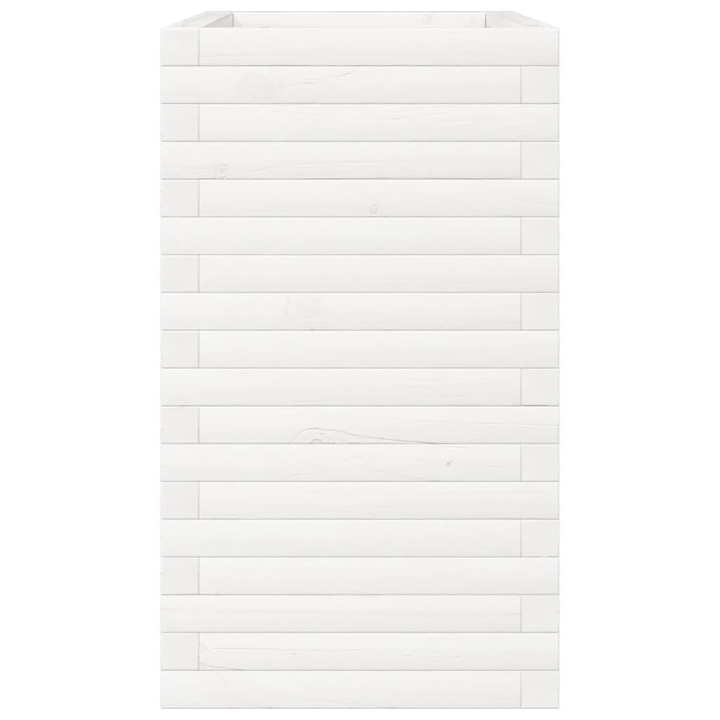 Garden Planter White 70x40x68.5 cm Solid Wood Pine