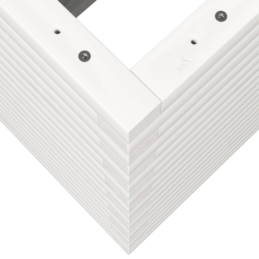 Garden Planter White 70x40x68.5 cm Solid Wood Pine