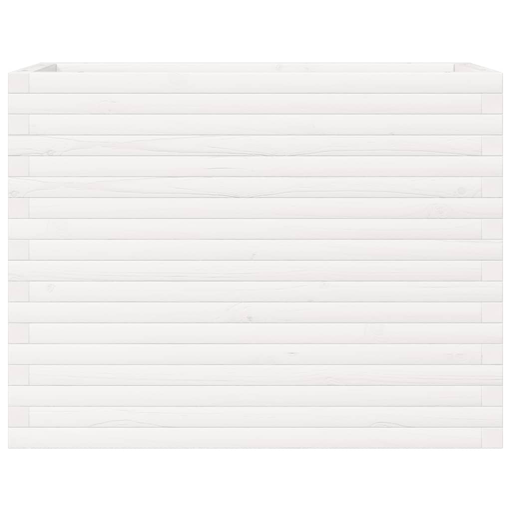 Garden Planter White 90x40x68.5 cm Solid Wood Pine