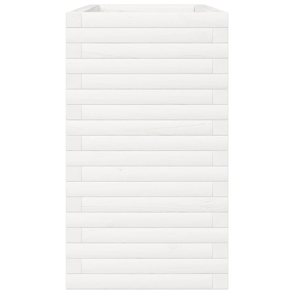 Garden Planter White 90x40x68.5 cm Solid Wood Pine