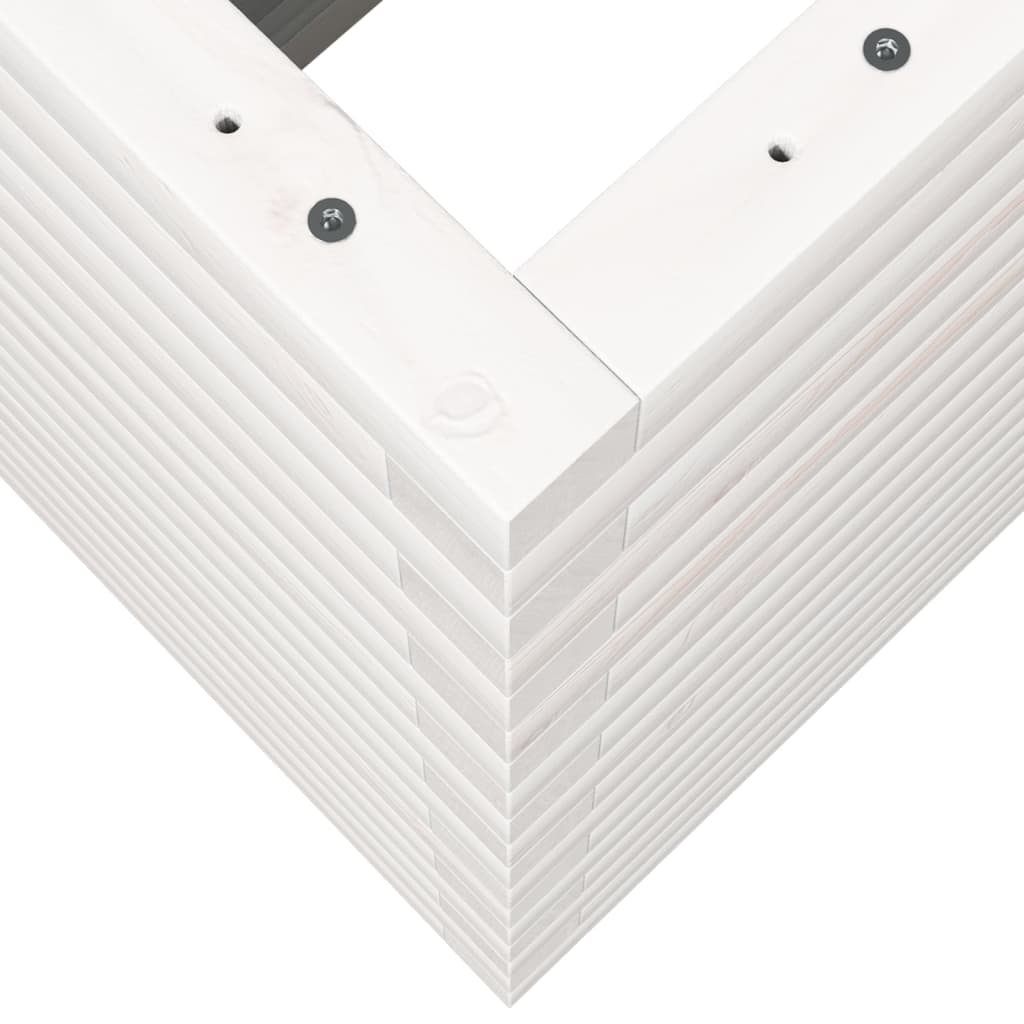 Garden Planter White 90x40x68.5 cm Solid Wood Pine
