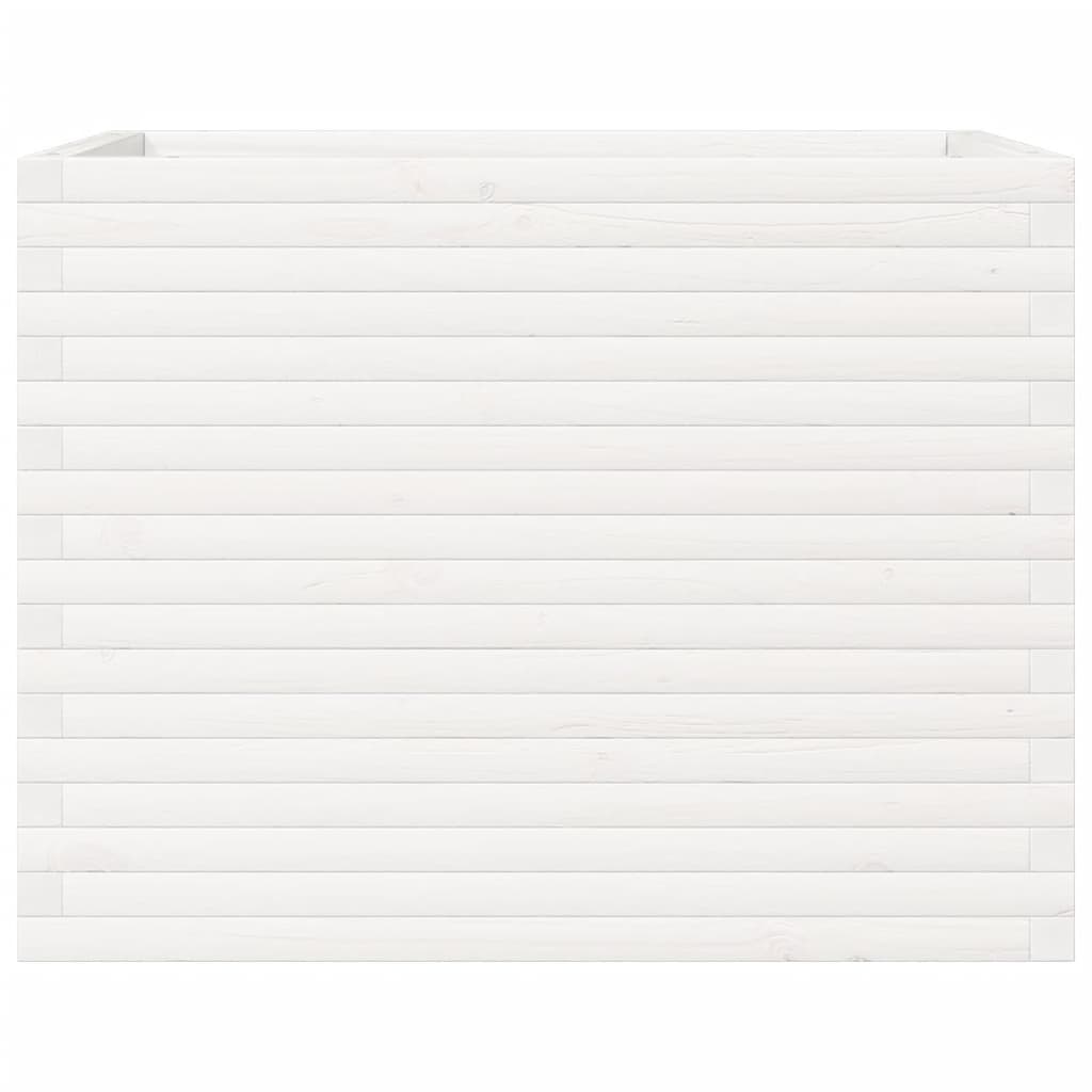 Garden Planter White 90x60x68.5 cm Solid Wood Pine