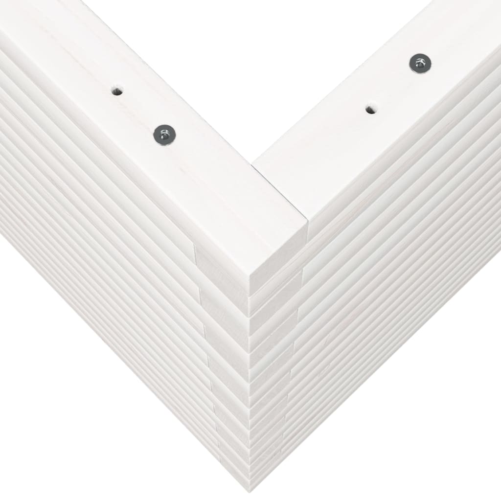 Garden Planter White 90x60x68.5 cm Solid Wood Pine