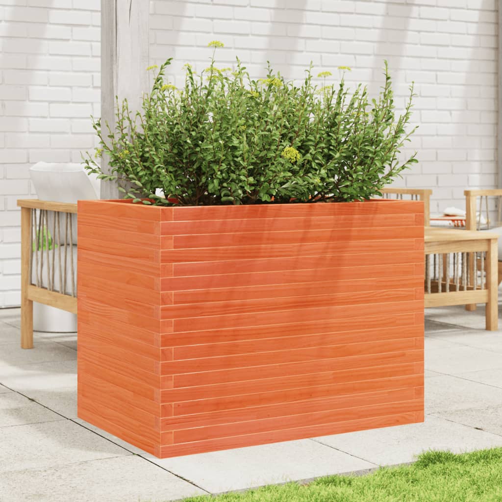 Garden Planter Wax Brown 90x60x68.5 cm Solid Wood Pine