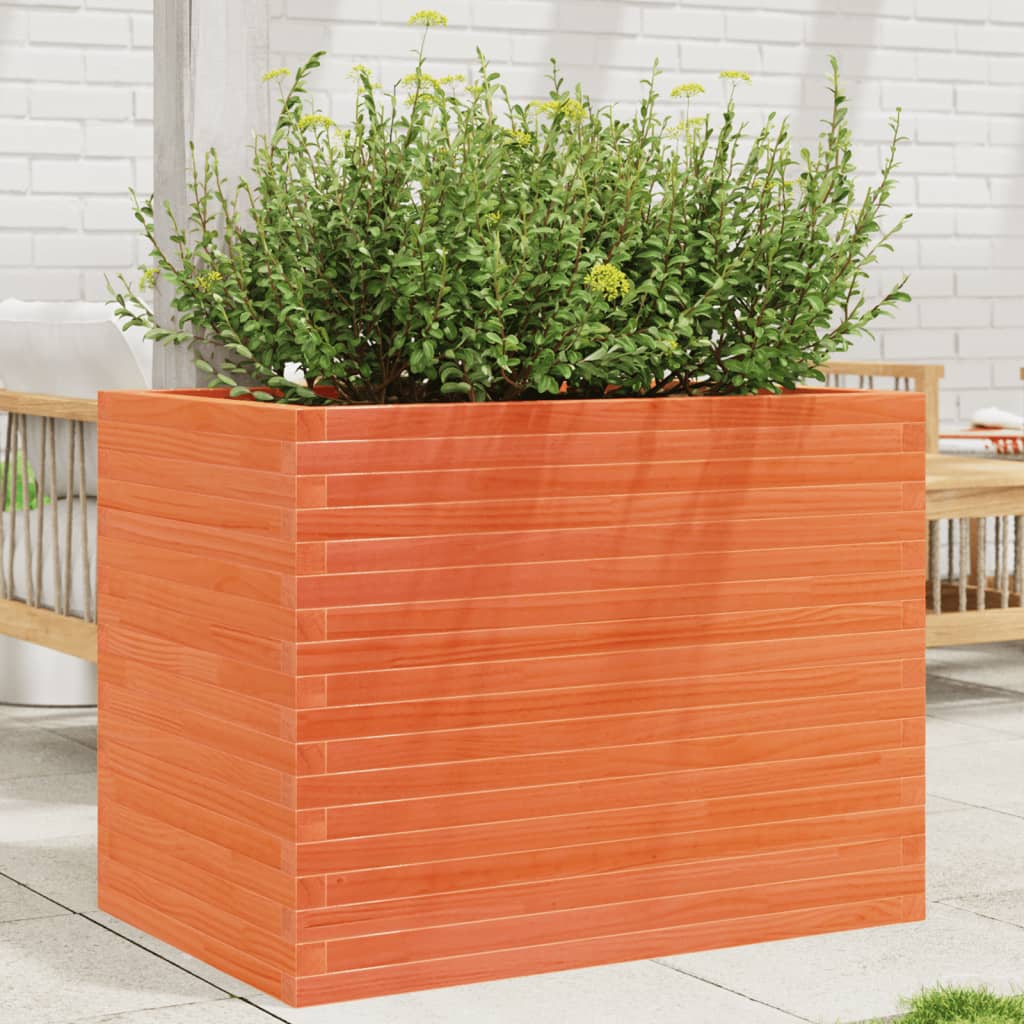 Garden Planter Wax Brown 90x60x68.5 cm Solid Wood Pine