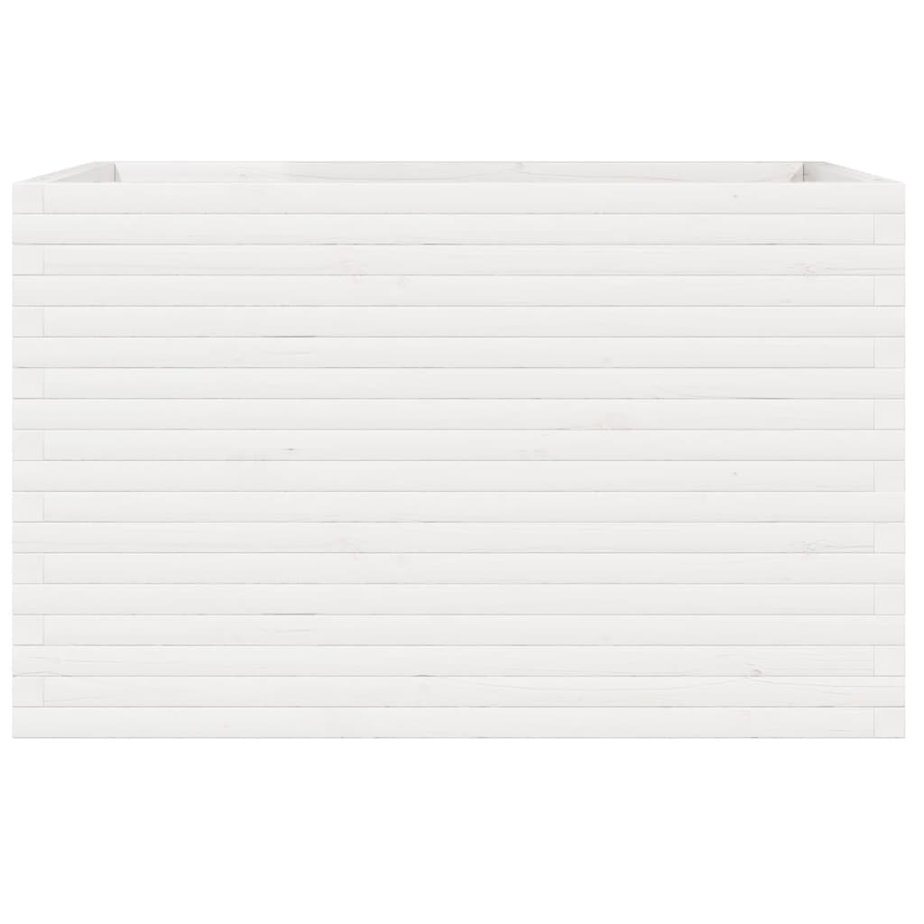 Garden Planter White 110x60x68.5 cm Solid Wood Pine