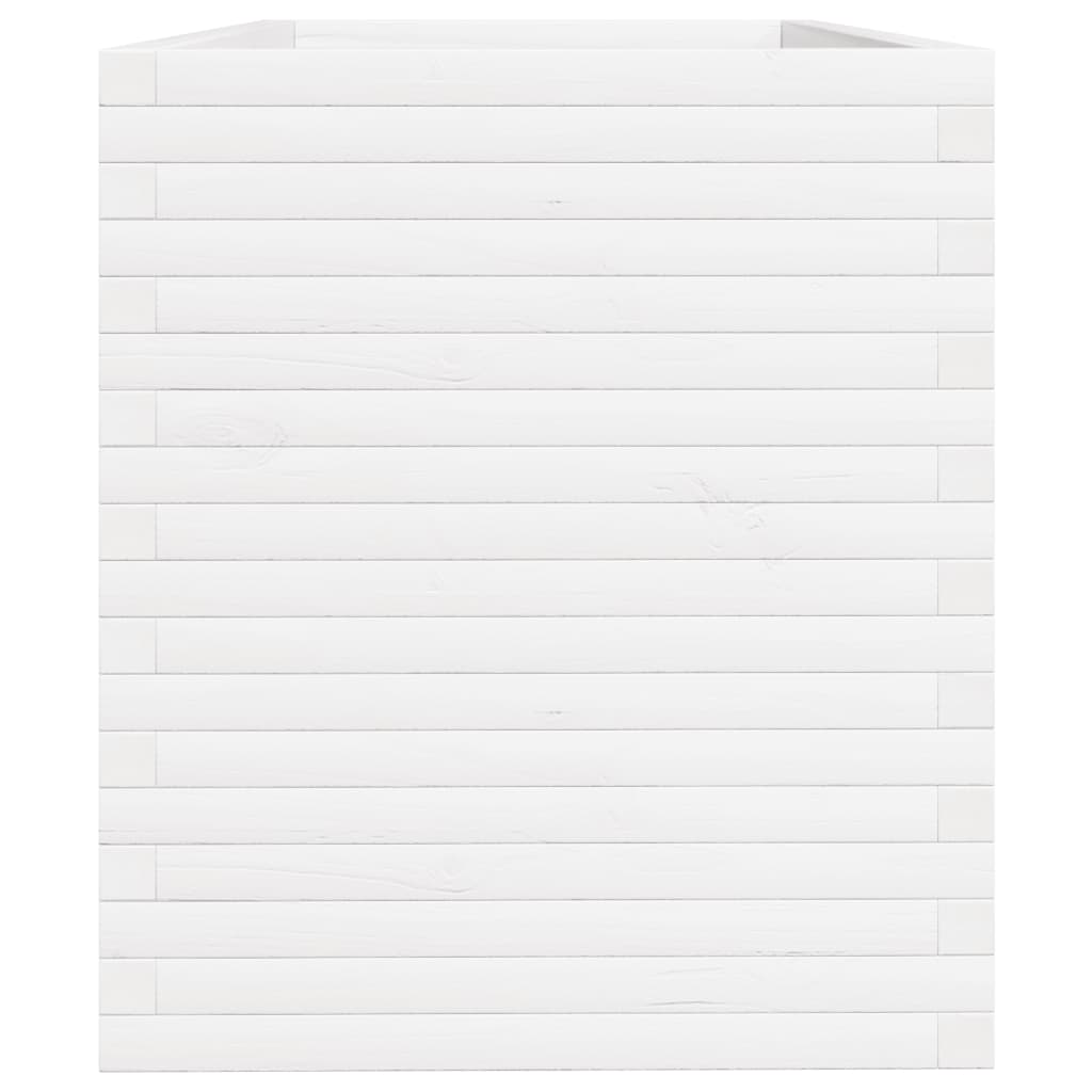 Garden Planter White 110x60x68.5 cm Solid Wood Pine