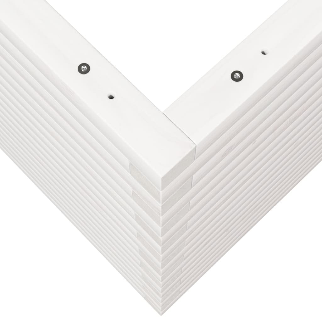 Garden Planter White 110x60x68.5 cm Solid Wood Pine