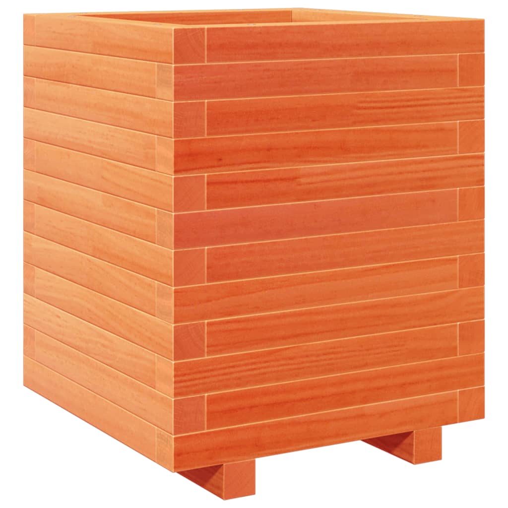 Garden Planter Wax Brown 40x40x49.5 cm Solid Wood Pine