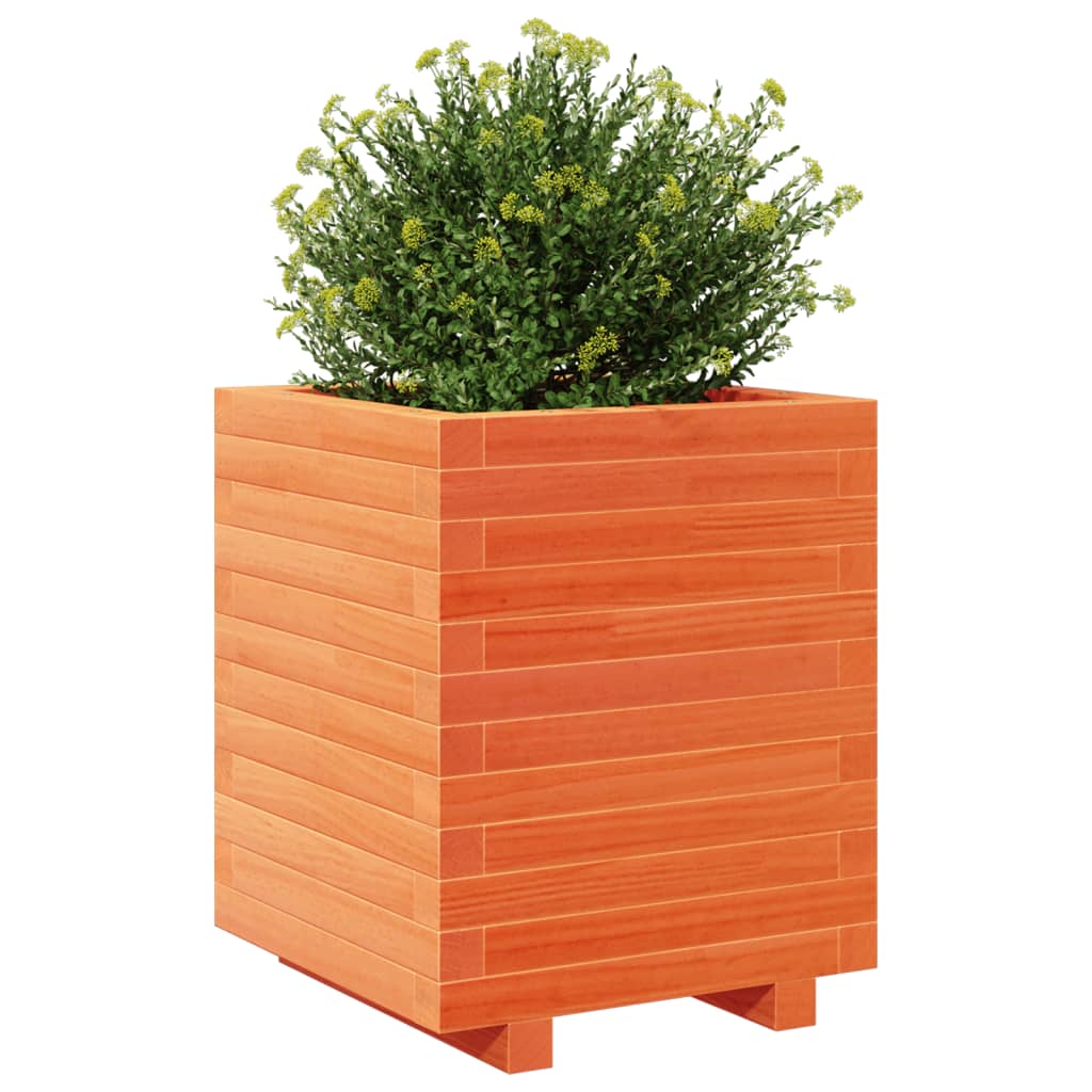 Garden Planter Wax Brown 40x40x49.5 cm Solid Wood Pine
