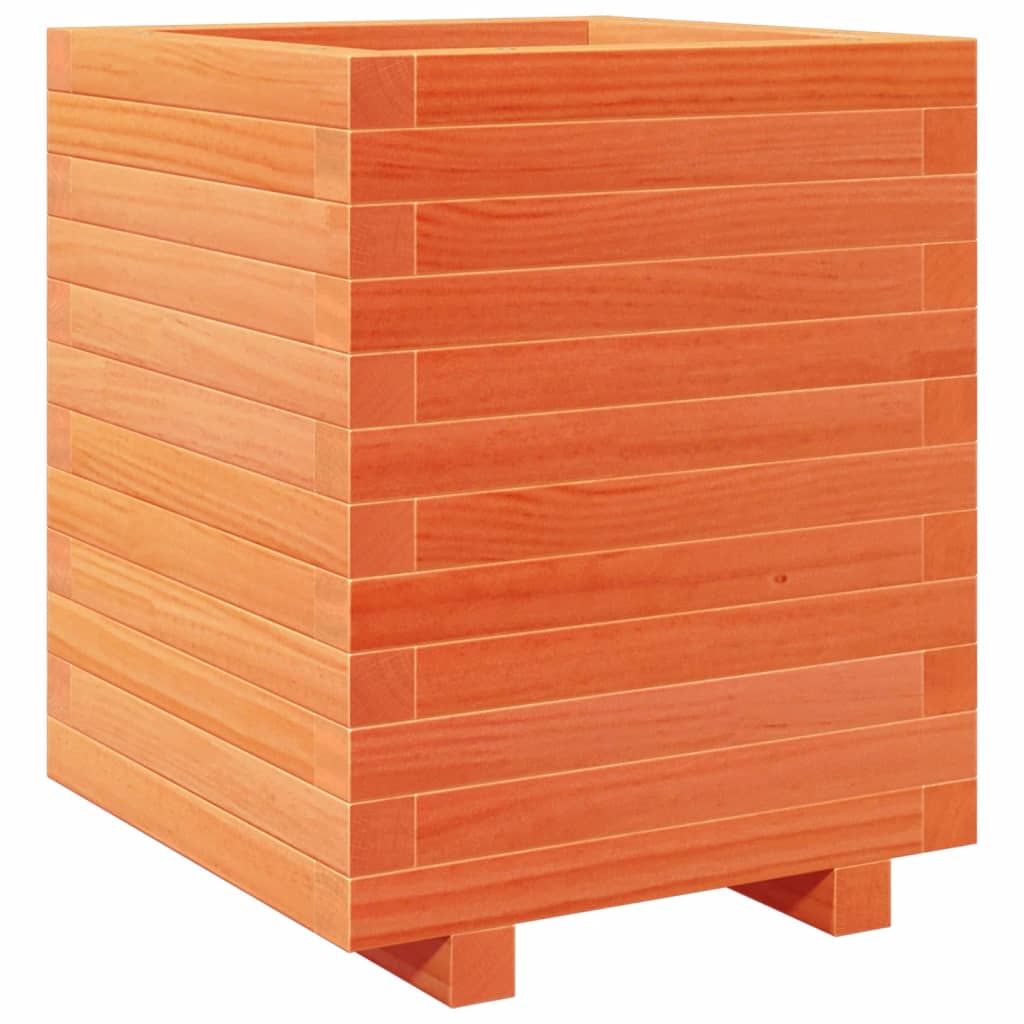 Garden Planter Wax Brown 40x40x49.5 cm Solid Wood Pine