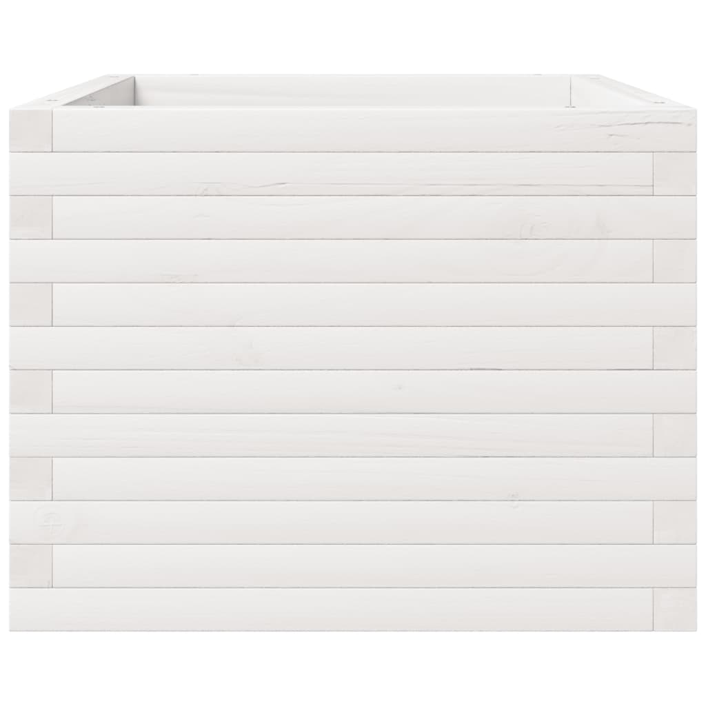 Garden Planter White 60x60x49.5 cm Solid Wood Pine