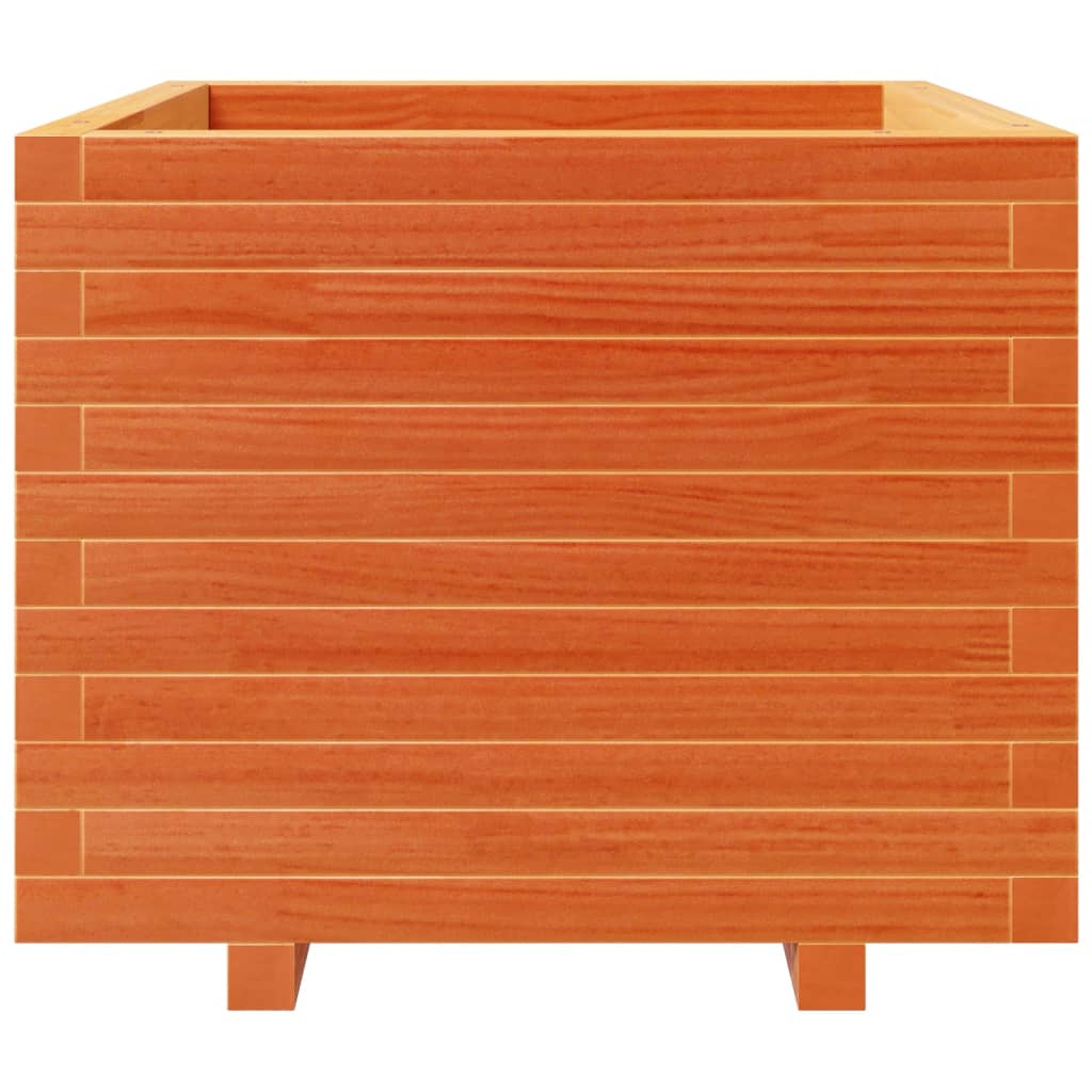 Garden Planter Wax Brown 60x60x49.5 cm Solid Wood Pine