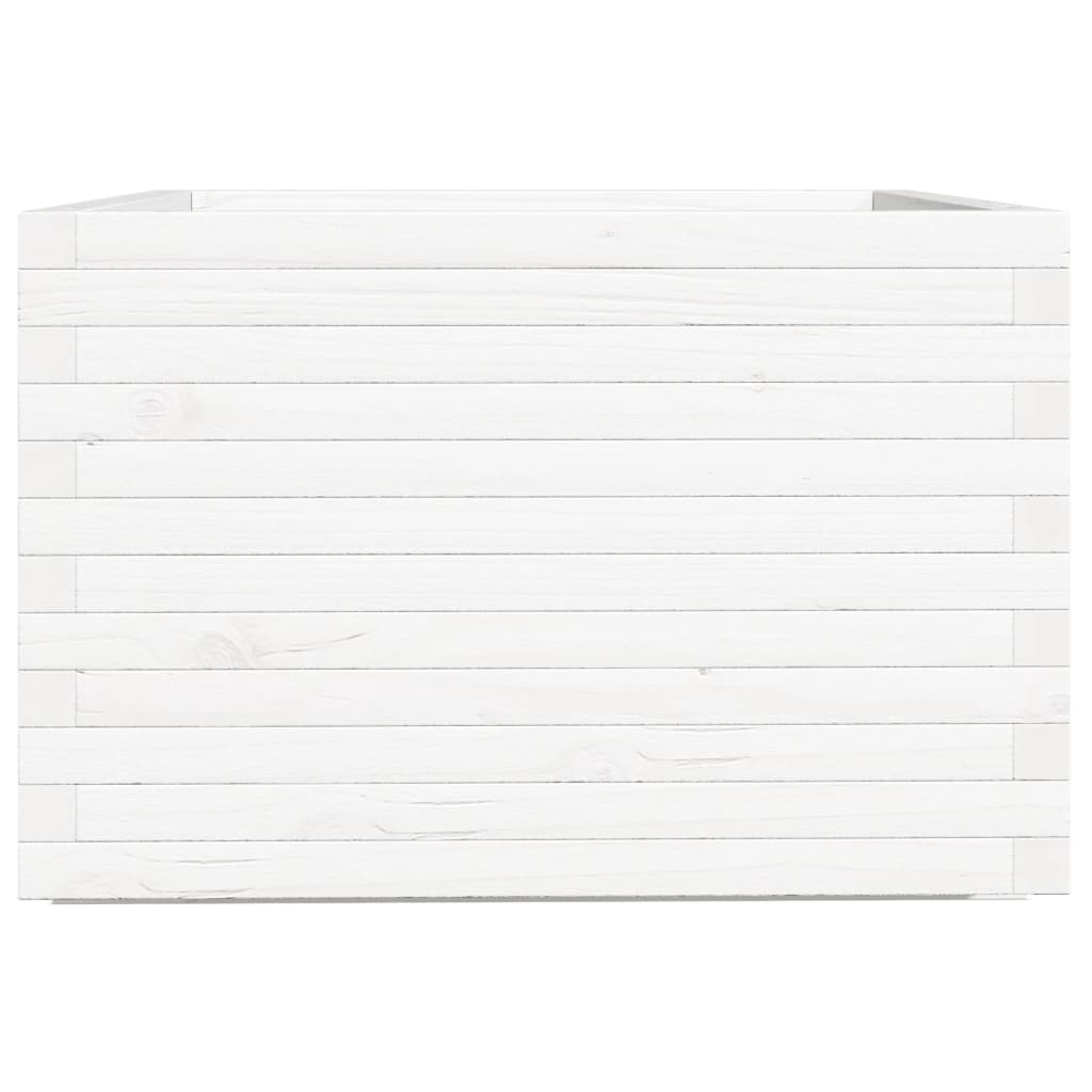 Garden Planter White 70x70x49.5 cm Solid Wood Pine