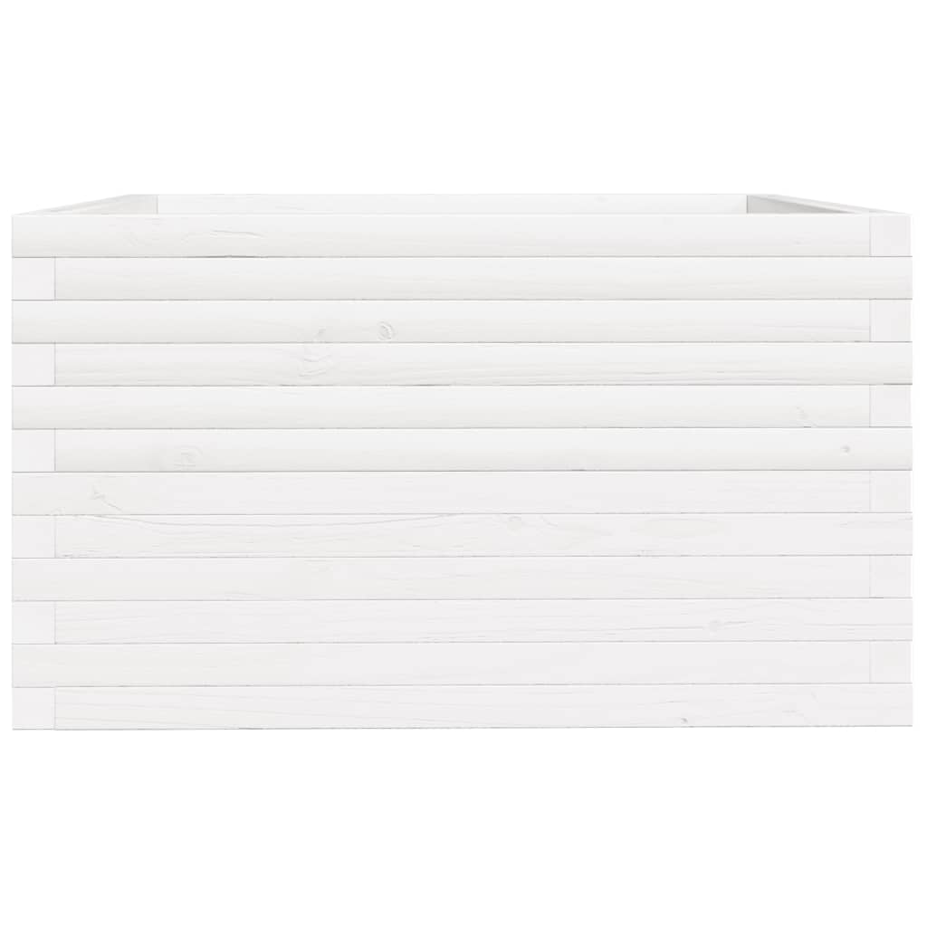 Garden Planter White 80x80x49.5 cm Solid Wood Pine