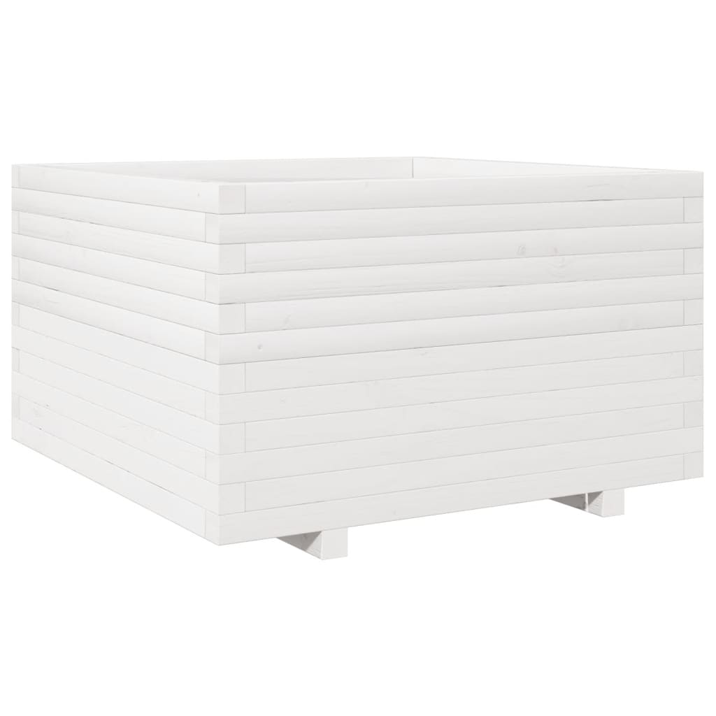 Garden Planter White 80x80x49.5 cm Solid Wood Pine