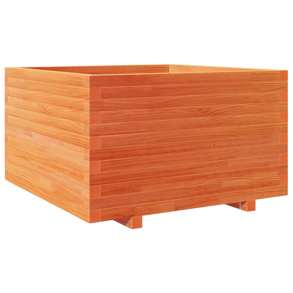 Garden Planter Wax Brown 80x80x49.5 cm Solid Wood Pine