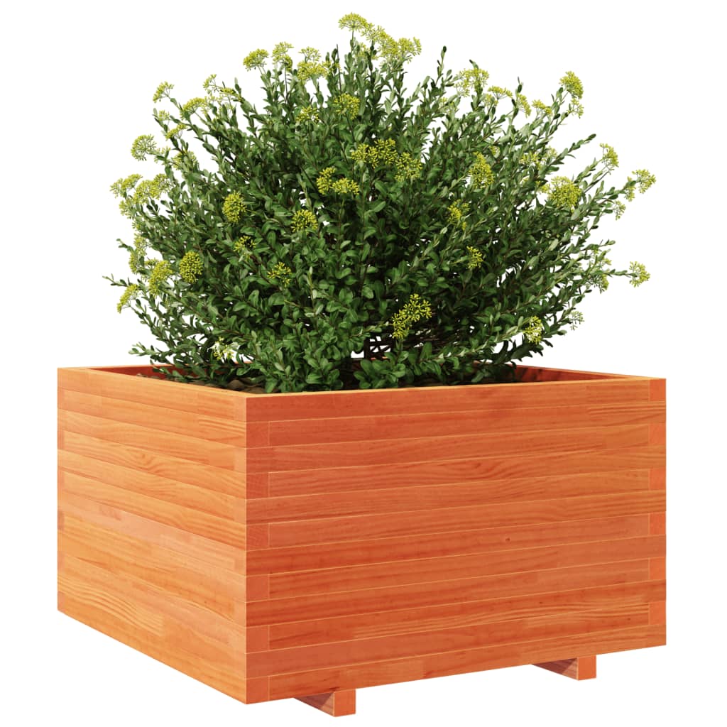 Garden Planter Wax Brown 80x80x49.5 cm Solid Wood Pine