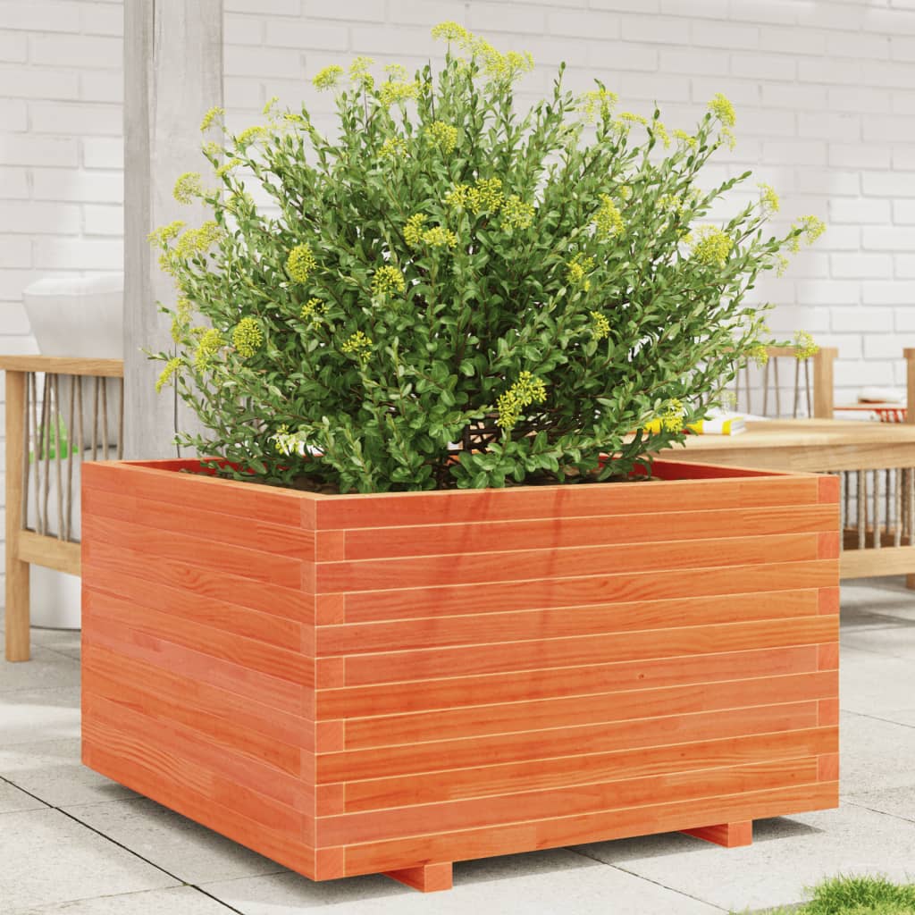 Garden Planter Wax Brown 80x80x49.5 cm Solid Wood Pine