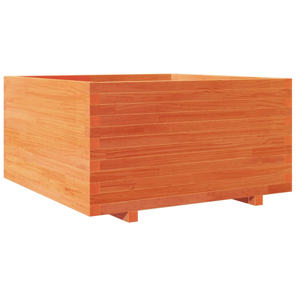 Garden Planter Wax Brown 90x90x49.5 cm Solid Wood Pine
