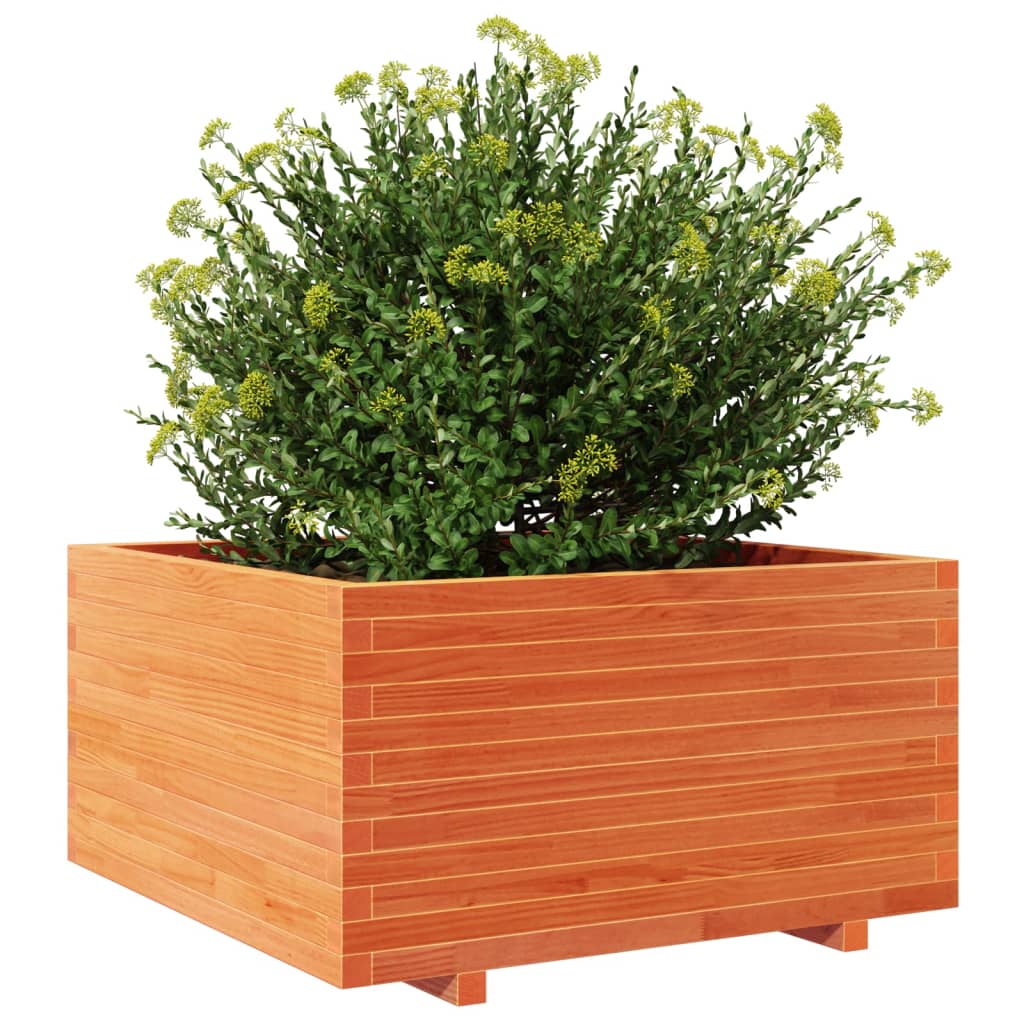 Garden Planter Wax Brown 90x90x49.5 cm Solid Wood Pine