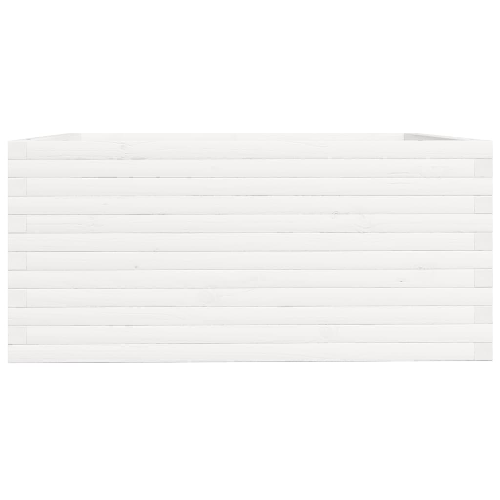 Garden Planter White 100x100x49.5 cm Solid Wood Pine