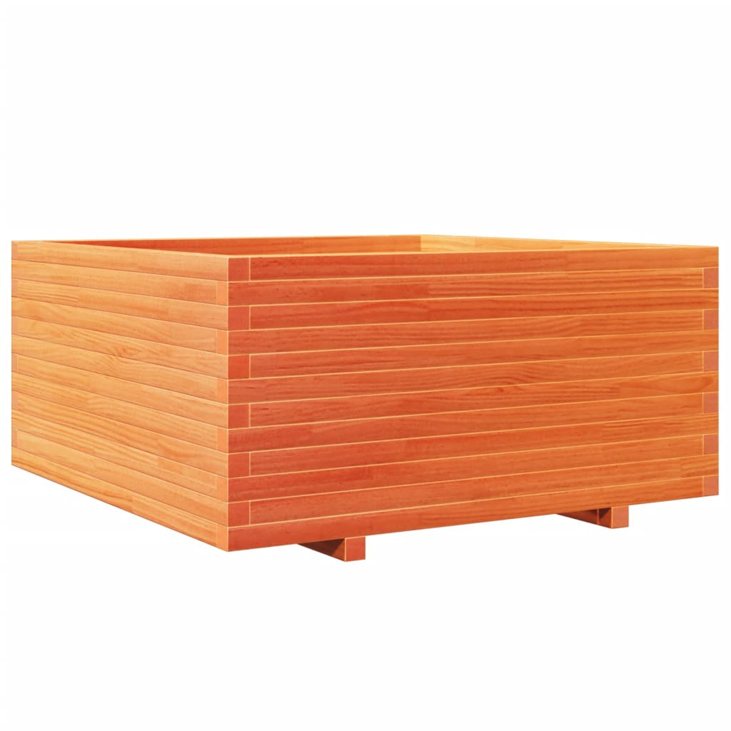 Garden Planter Wax Brown 100x100x49.5 cm Solid Wood Pine