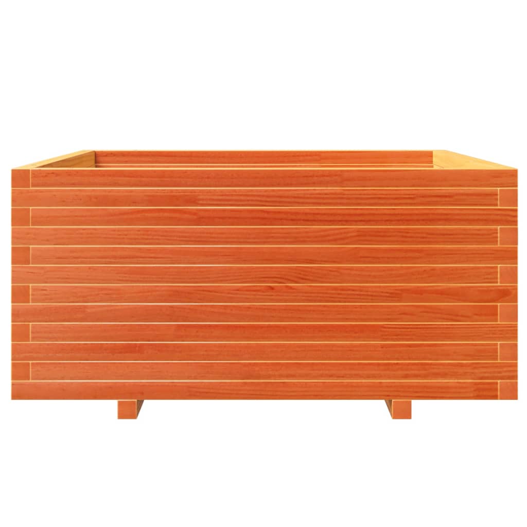 Garden Planter Wax Brown 100x100x49.5 cm Solid Wood Pine