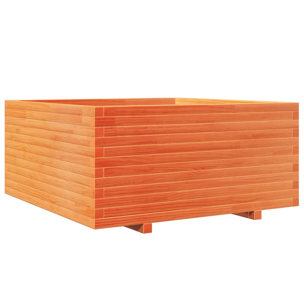 Garden Planter Wax Brown 100x100x49.5 cm Solid Wood Pine