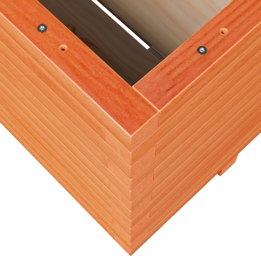 Garden Planter Wax Brown 100x100x49.5 cm Solid Wood Pine