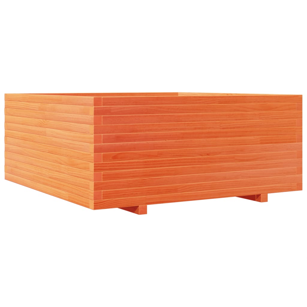 Garden Planter Wax Brown 110x110x49.5 cm Solid Wood Pine