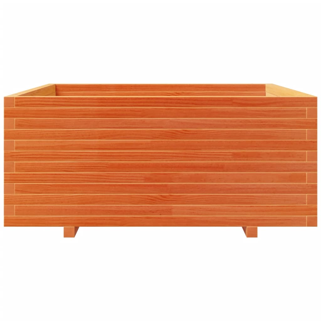 Garden Planter Wax Brown 110x110x49.5 cm Solid Wood Pine