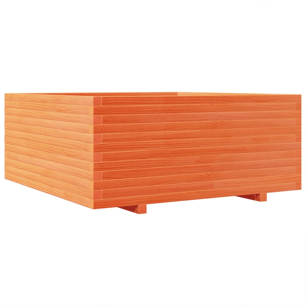 Garden Planter Wax Brown 110x110x49.5 cm Solid Wood Pine