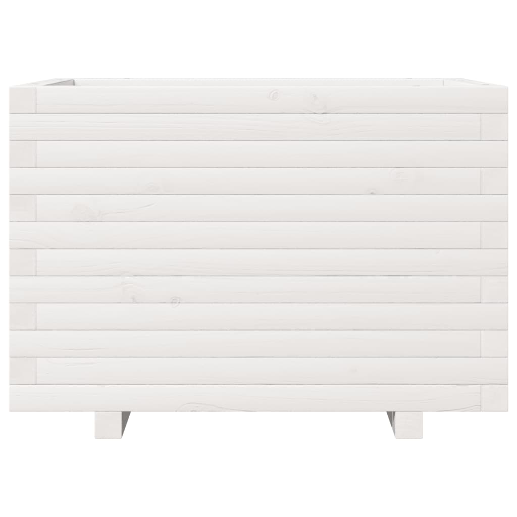 Garden Planter White 70x40x49.5 cm Solid Wood Pine
