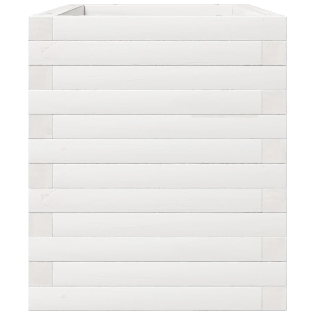 Garden Planter White 70x40x49.5 cm Solid Wood Pine